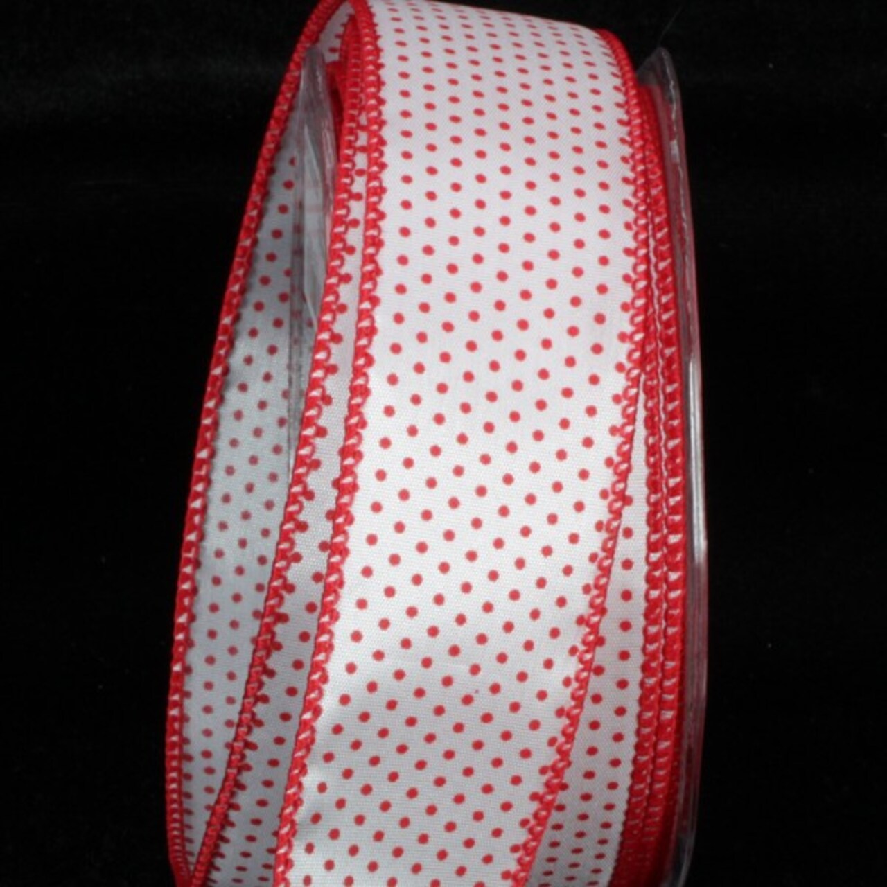 The Ribbon People Red and White Polka Dots Wire Edged Craft Ribbon 1.5&#x22; x 54 Yards